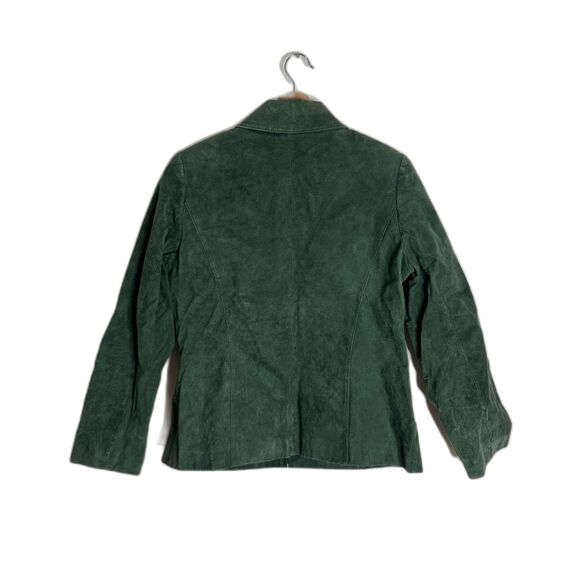Pritti Suede Jacket Womens Medium Green Genuine Leather Full Zip Classic Lined - Picture 9 of 9